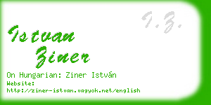 istvan ziner business card